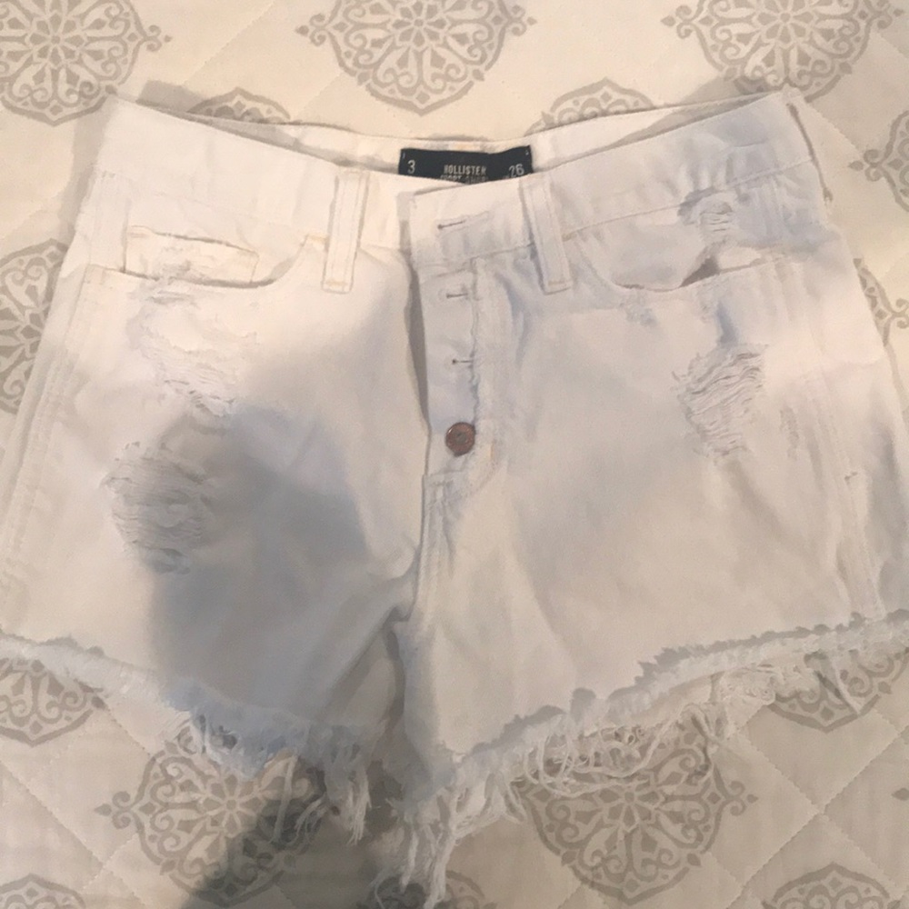 Hollister White Jeans Shorts